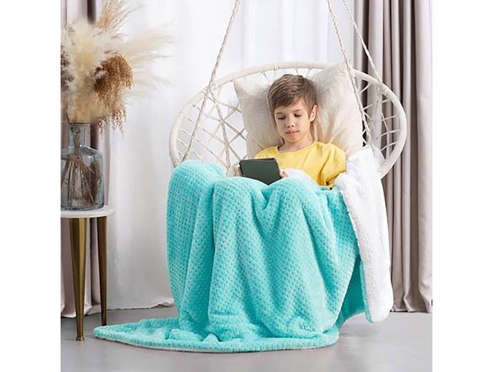 Plaid Leepy 220 x 240cm Turquoise/Turquoise Tissu