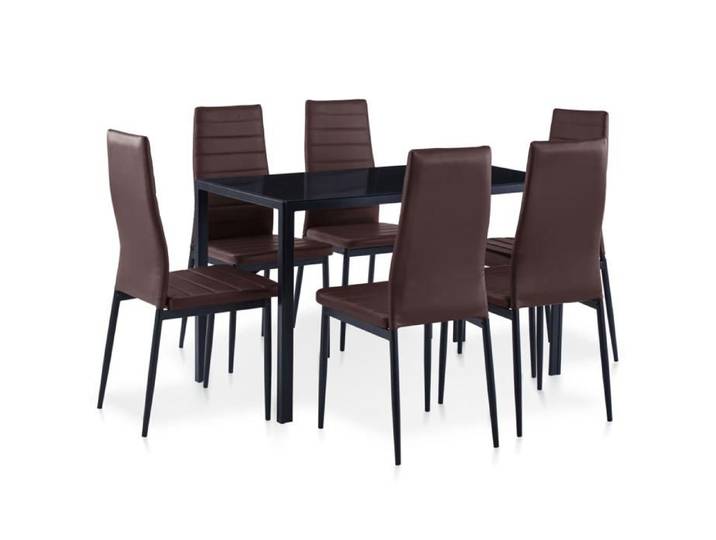 Ensemble à Dîner 7 pcs Mobilier de Salle à Manger Table et Chaises à Dîner Table et Chaises de Cuisine Maison 281698