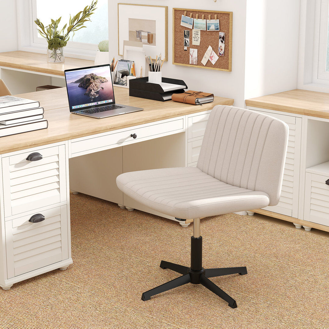 Inbox Zero Criss Cross Chair Beige 89cm H X 71cm W X 71cm D