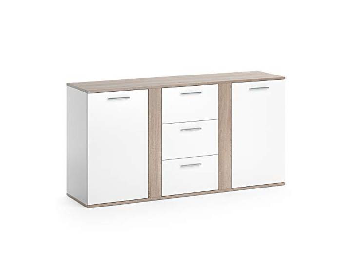 Vicco Kommode Novelli, Sonoma, 40 x 80 cm mit Schubladen, zur Aufbewahrung von Kleidung, Accessoires und Haushaltsgegenständen