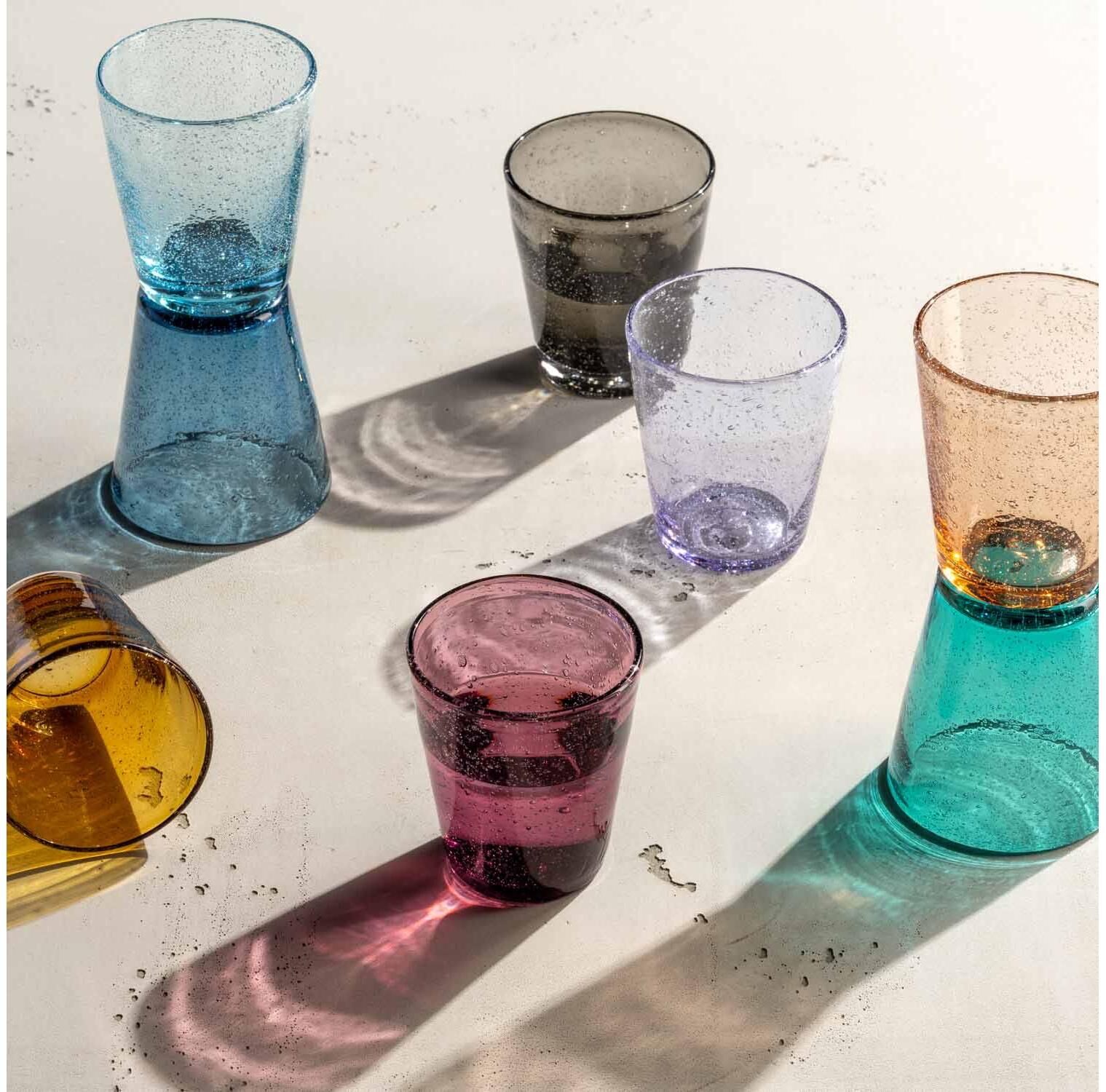 Glas LEONARDO "Burano 330 ml, 4 Stück", bunt (mehrfarbig), H:11cm, Glas, Trinkgefässe, Glas mehrfarbig 11cm, 330ml, 4 Stk.