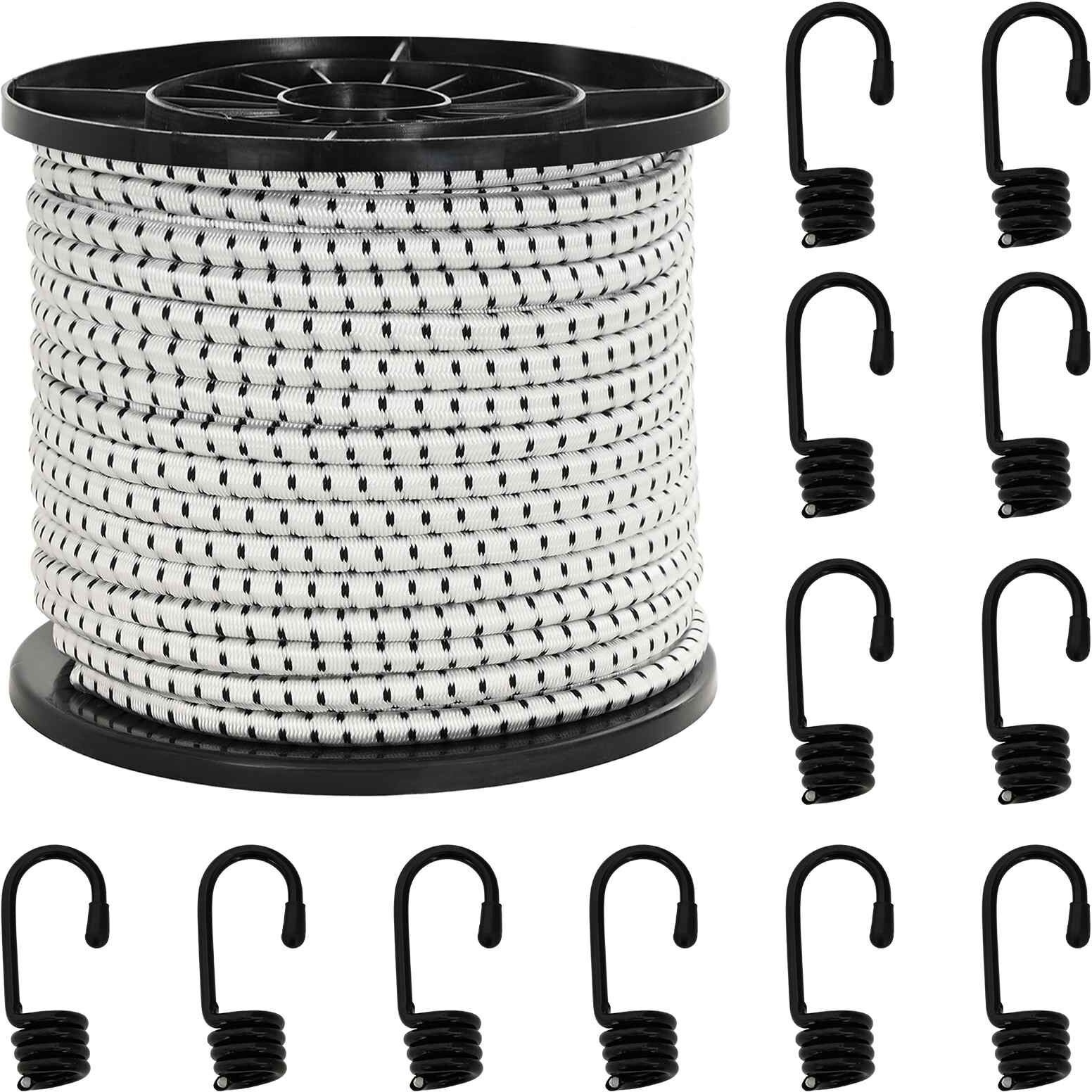 vidaXL Cords élastiques avec crochets 80 mm Noir et Blanc