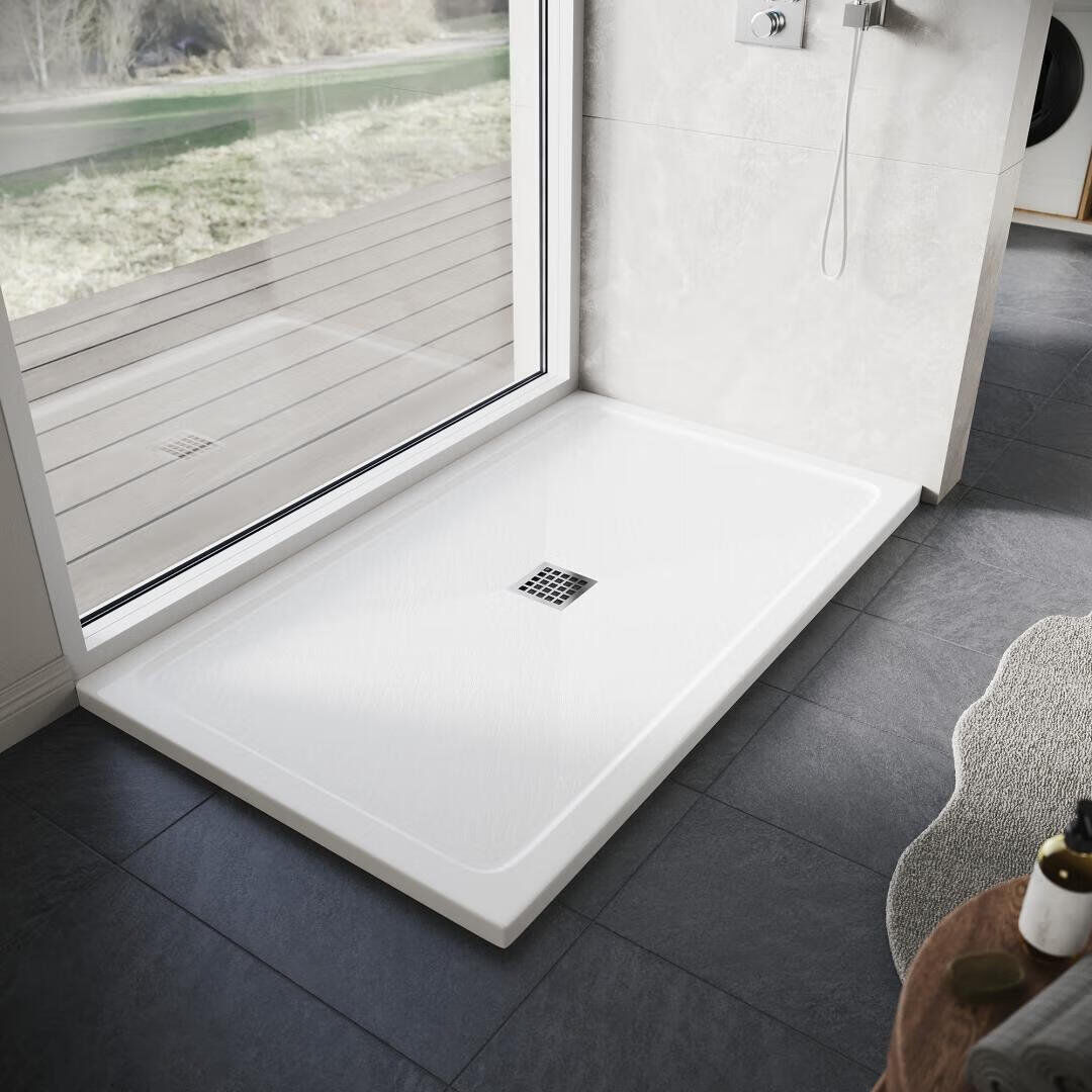 Brayden Studio Caleigha W D Shower Tray Gloss;White;Weiß 4cm H x 150cm W x 90cm D