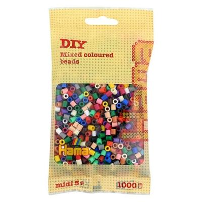 Hama® Bügelperlen Midi - Vollton Mix 1000 Perlen (22 Farben).