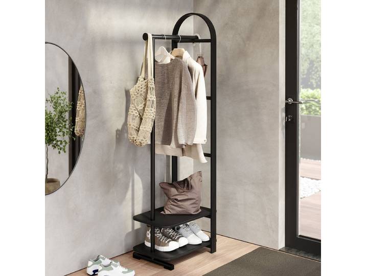 Porte-manteau Bellwood étroit 39 x 168 x 44cm Noir/Noir