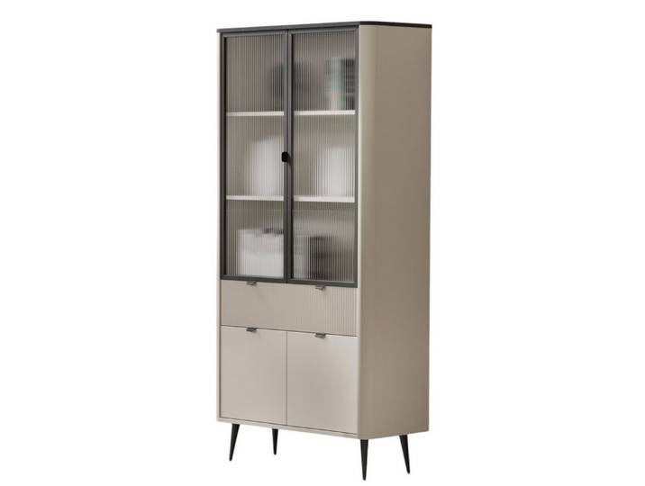 Compleo Standvitrine mit Lamellen LILIA, Elegant design, Breite: 90 cm
