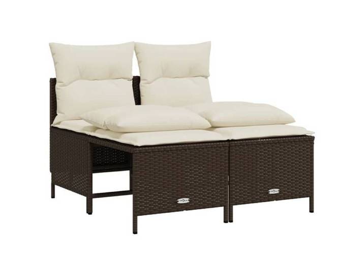 Remise Mobilier d'extérieur 4 pcs - avec coussins - marron - résine tressée - 52 x 48 x 61 5cm JILIMAISON20251231871