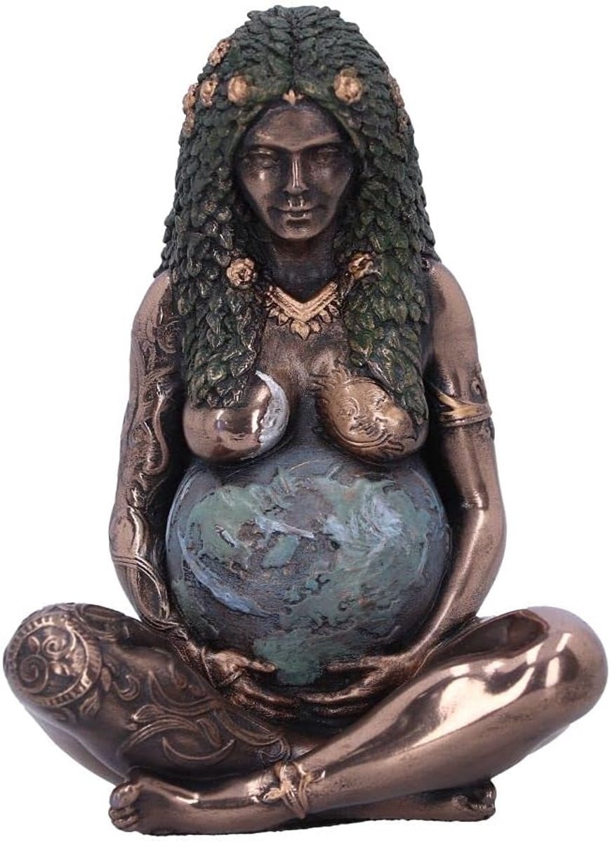 Mini Moeder Aarde Beeldje - Hars Decoratie Figuur - Hoogte: 8,5 cm