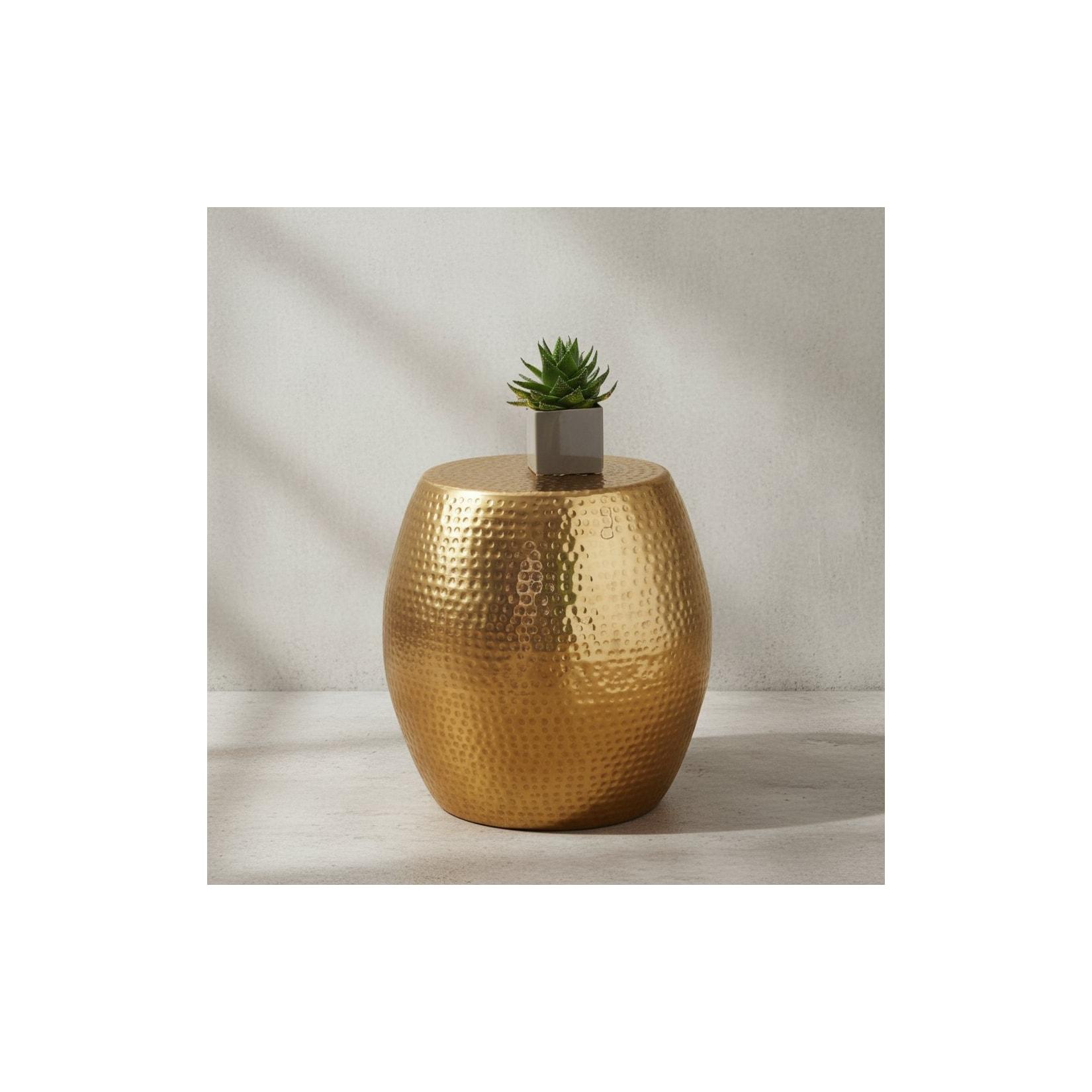 KADIMA DESIGN Beistelltisch ENNS: Orientalisch, Hammerschlag-Struktur, Aluminium, 42x42x42 cm