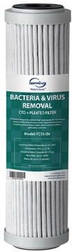 iSpring FC15-BV Replacement Water Filter, CTO + Pleated Water Filter Cartridge for US31-BV & CW31-BV, Removes Bacteria & Viruses