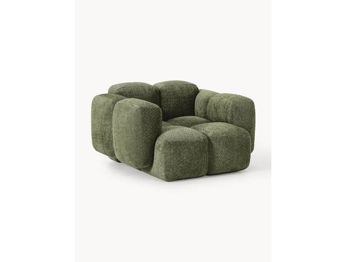 Fauteuil lounge en peluche-bouclette Tayla