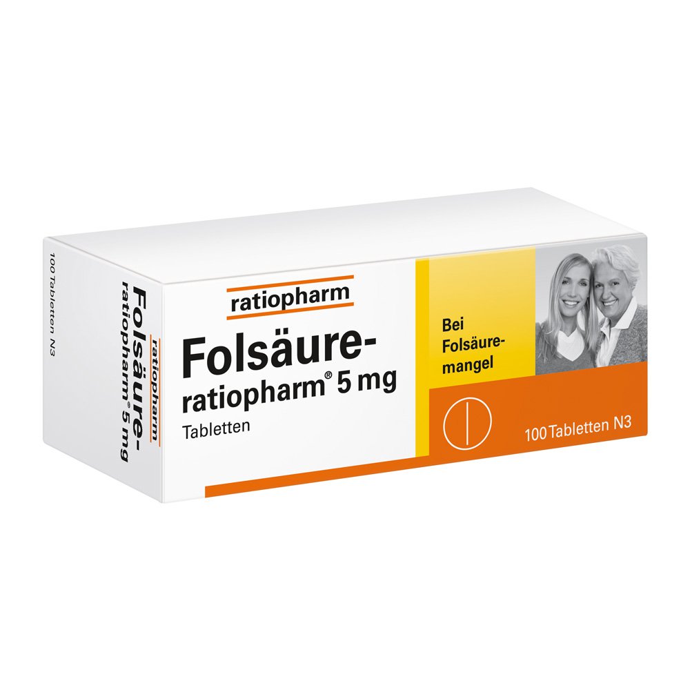 ratiopharm GmbH Folsäure Ratiopharm 5 mg Tabletten 04010113