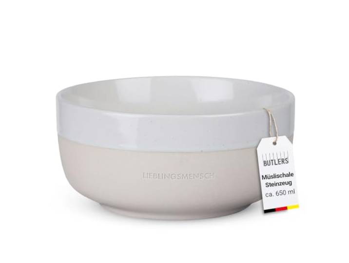 BUTLERS ME TIME Schale Lieblingsmensch, Müslischale aus Steinzeug, 650 ml