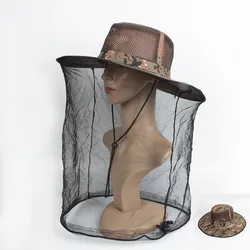 Moskitonetz, Insektennetz, Hut - rot und braun