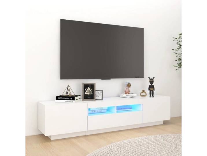 Meuble TV - MOTHINESSTO - Omabeta - Bois massif - 180x35x40 cm - Éclairage LED RGB