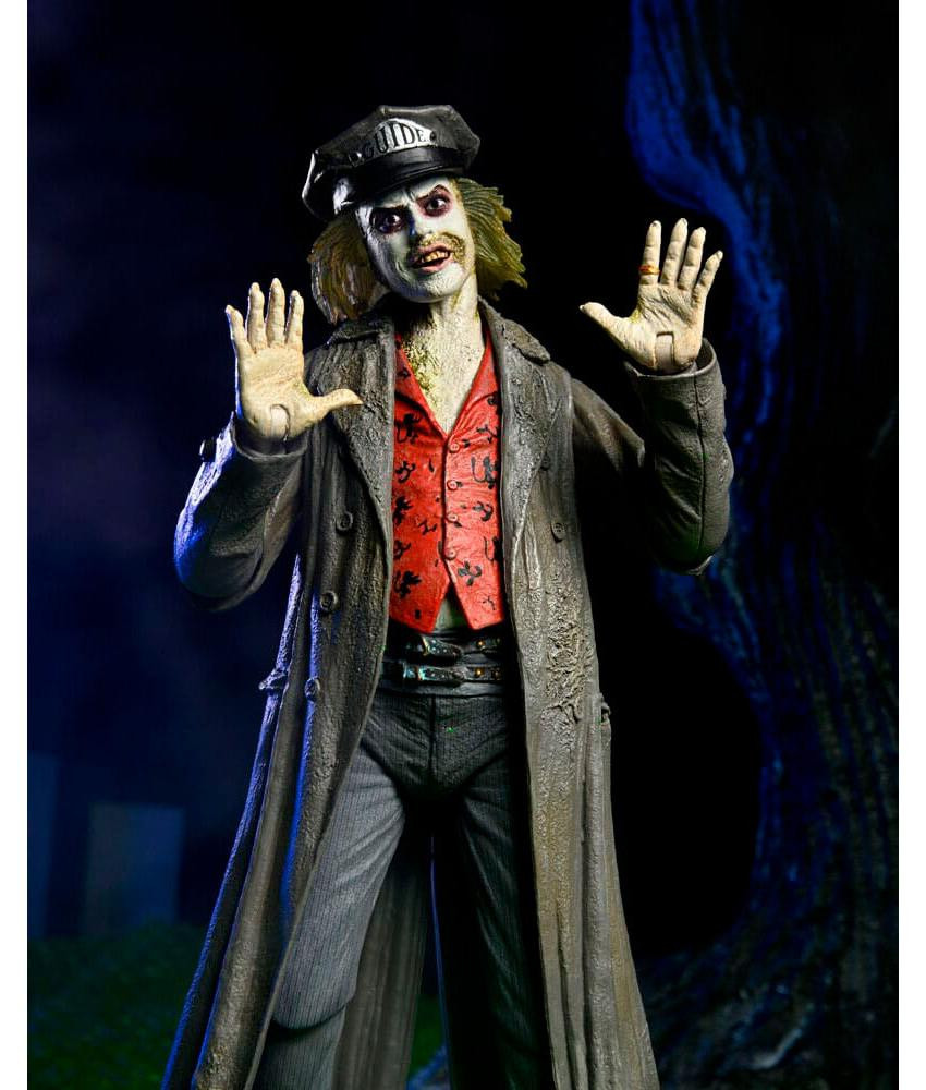 NECA Beetlejuice 1988 Ultimate Beetlejuice Tour Guide Bio-Exorcist actiefiguur, 18 cm