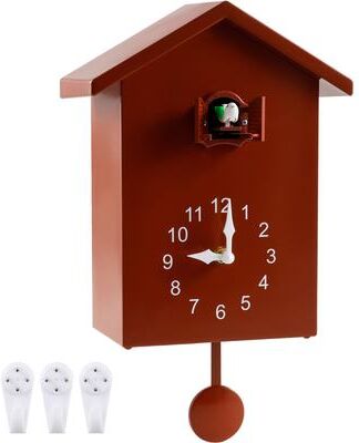 Discount Dollar Deals Creative Wall Clock, Home Silent Cuckoo Clock With Bird Tweeting Sound, Living Room Wall Decoration orange