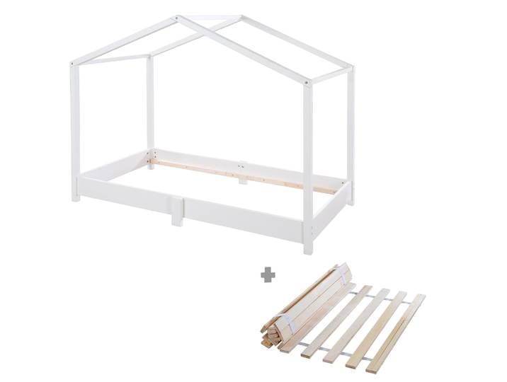 Hausbett 70 x 140 cm - Bodenbett nach Montessori Prinzip - Holz weiß