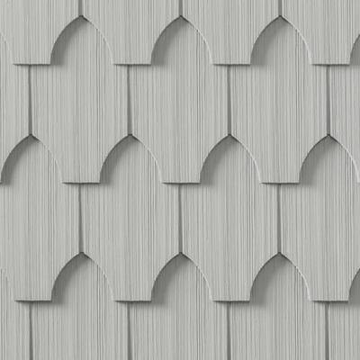 CertainTeed Cedar Impressions Vinyl 6 1/3 Inch Perfection Shapes (1/3 Square) Half Cove - Sterling Gray - Single Box