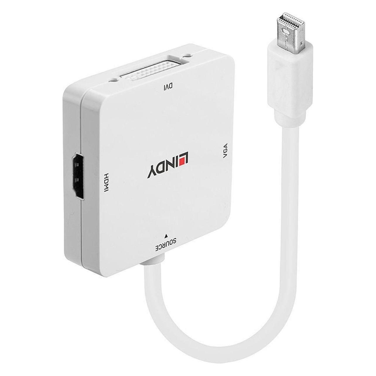 Lindy Mini-DP 1.2 an HDMI 4K30/DVI/VGA Adapter (HDMI, VGA) (41035)