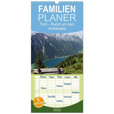 Familienplaner 2026 - Tirol – Rund um den Achensee mit 5 Spalten (Wandkalender, 21 x 45 cm) CALVENDO