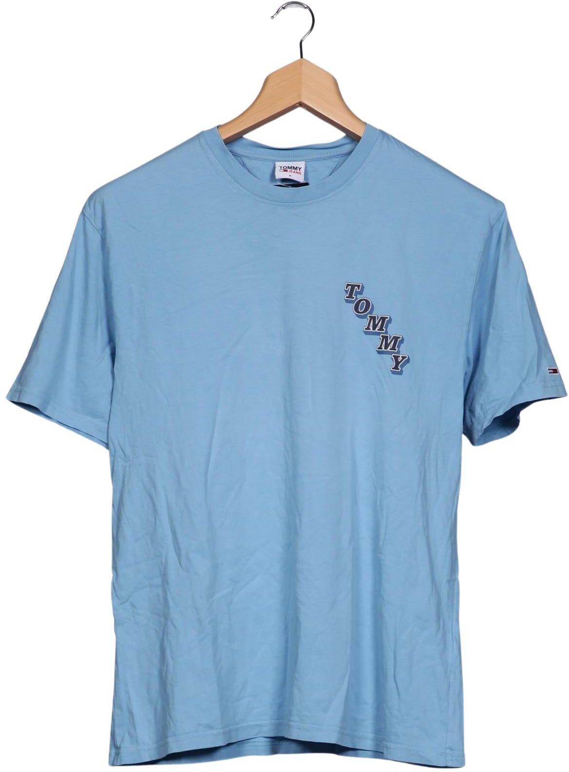 Tommy Jeans Herren T-Shirt, Hellblau, Gr. M, Baumwolle - Second Hand