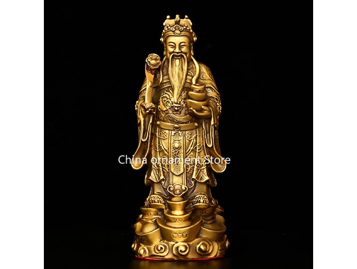 Dieu de la richesse cuivre ornement pur cuivre Ruyi Yuanbao Wen dieu de la richesse maison offrant trompette Station Yuanbao dieu de la richesse Gre