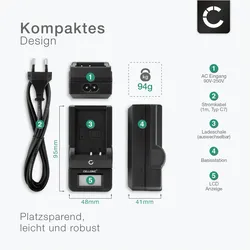 Cellonic Akku für Pentax WG-3, Optio WG-2, RZ18, RZ10, I-10, X70, WG-1 GPS, Ricoh (Kamera Akku), Kamera Stromversorgung, Schwarz