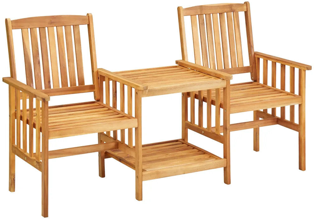 Dakota Fields Konigstein Square Acacia Solid Wood Outdoor Bistro Table - 159 cm W 61 cm D Oak