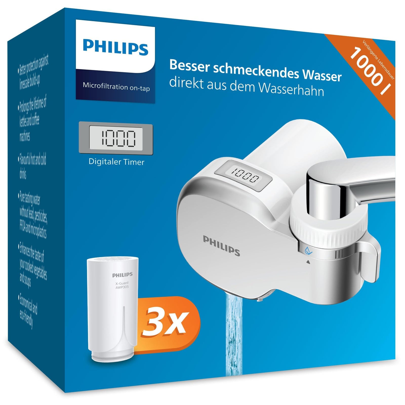 Philips PHAWP3705P3/10 Waterfilter met microfiltratie en digitaal display