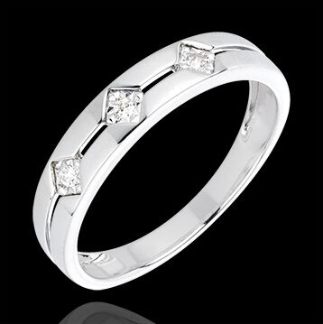 Edenly Diamantring Trilogie Raute WeiÃŸgold