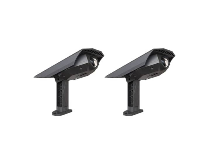 CALEX LED Solar Gartenstrahler Padoa, mit Erdspieß, warmweißes Licht (2700K), wasserdicht, für Außenbereich, Schwarz, 2er Pack