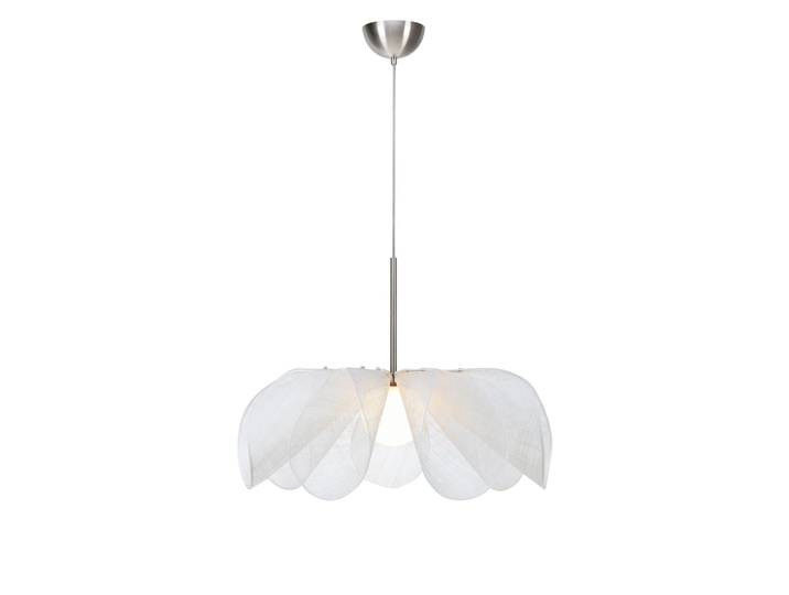 Suspension 1xE27 blanc et nickel satiné