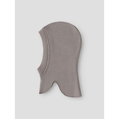 Schlupfmütze NAME IT "NBNWILLIT WOOL BALACLAVA NOOS", Kinder, Gr. 40/44, grau (satellite), Strick, Wolle, unifarben, Mützen, aus reiner Merinowolle