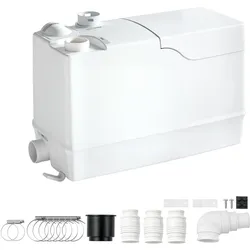 VEVOR Hebeanlage 800 W 12000 L/h Abwasserhebeanlage mit 10 m Förderhöhe, Abwasserpumpe mit 3 Einlässen zur Abwasserentsorgung in Keller Küche Spüle Dusche Badewanne und Waschküche