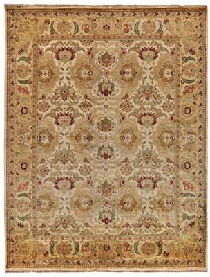 Exquisite Rugs Polonaise hand-knotted New Zealand Wool Ivory/Gold Area Rug