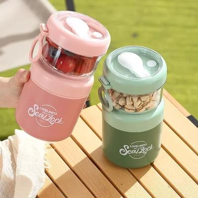 Inspired Finds HeatLock Double Layer Insulated Soup & Salad Cup Portable Stainless Steel Bowl green