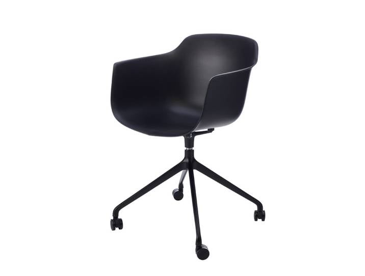 Stuhl mit Rollen Alba Sitz/Gestell schwarz 57x82x54 cm