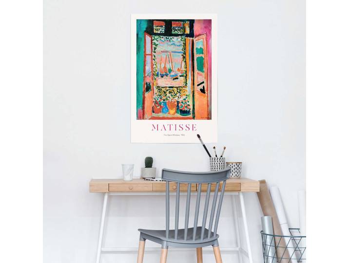 Poster REINDERS Matisse - window , bunt (farbe bild(er): bunt), B:61cm H:91,5cm T:0,1cm, Holzwerkstoff, Bilder, Poster
