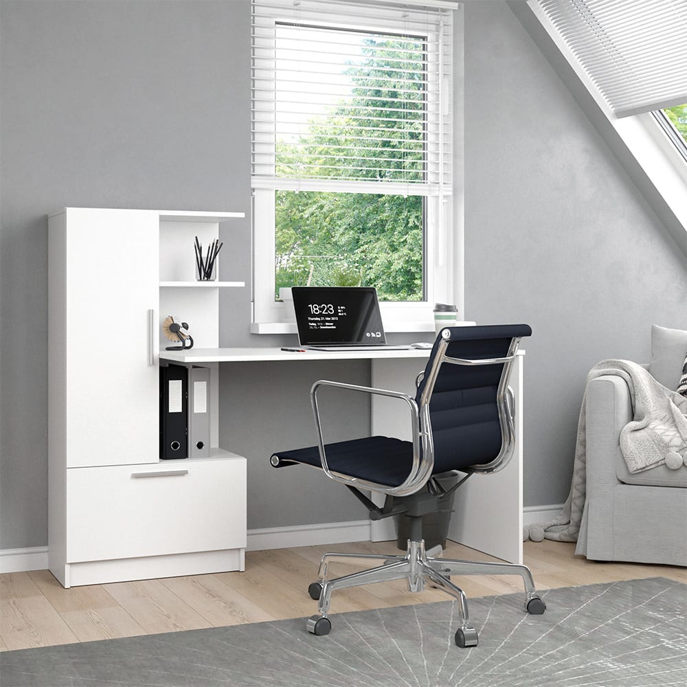 Vicco Bureau blanc 150x120.1cm Blanc 150x120x59cm