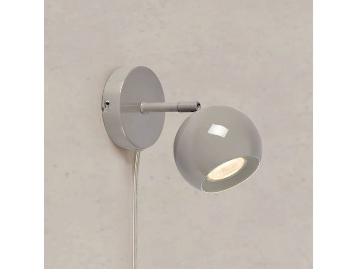 Wandlamp Pop, alu / grijs / zink, Woon-/ Eetkamer, metaal, Vintage, wandlamp