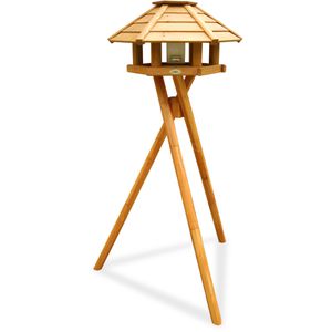 Habau Vogelhaus Toronto, 2508, aus Holz, mit 120cm Ständer, 52 x 30 x 52 cm, mit Futtersilo