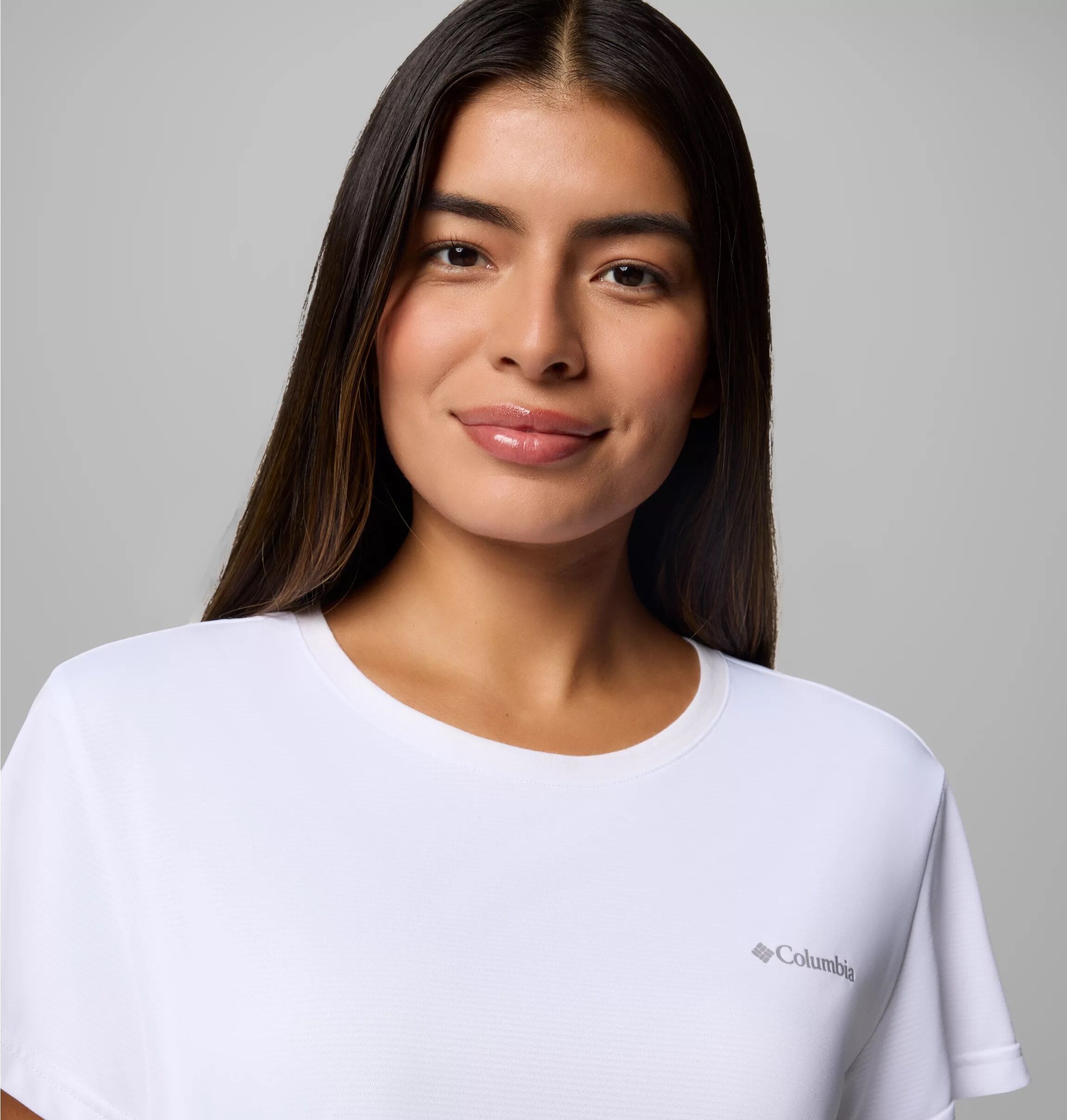 Funktionsshirt COLUMBIA, Damen, Gr. XS (32), weiss (weiß), Obermaterial: 100% Polyester, Shirts Funktionsshirt, Kurzarm-Design, sportliche Passform, aus Polyester weiß XS (32)