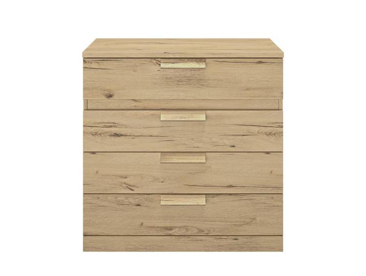 Calicosy Kommode 4 Schubladen Cyrus - Französische Herstellung - 81/45/81 cm, Nussbaumfarben, 45x81x45 cm, Kleinmöbel, Kommoden, Kommoden