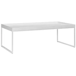 Jan Kurtz Möbel Couchtisch Pizzo Gestell Stahlrohr weiß pulverbeschichtet, Designer Jan Kurtz, 110x40x60 cm