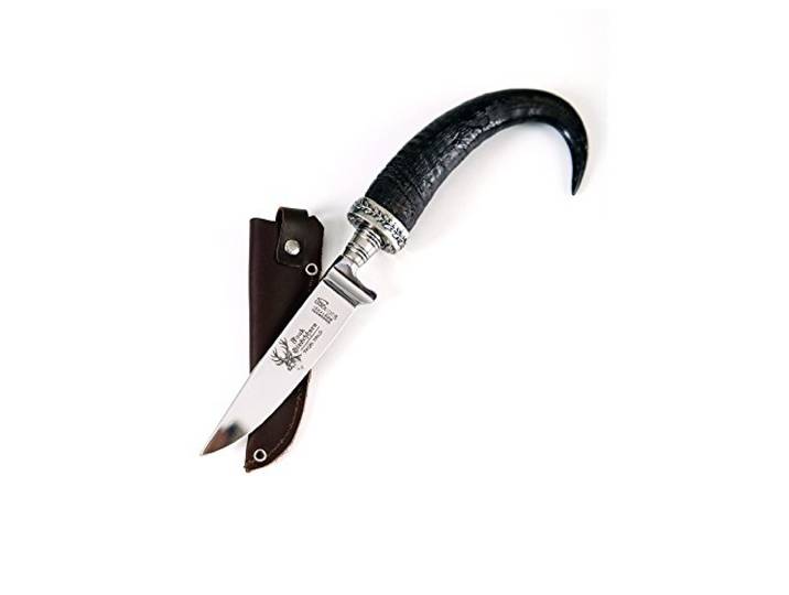 Almbock Trachtenmesser und Hirschhorn-Flaschenöffner - Jagdmesser mit Gamskrucke, REH-Krone oder Hirschhorn-Griff mit Bayernwappen, Grandl oder Wildschein-Kappe