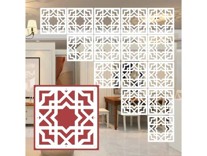 SCMYZLYD Hängende Raumteiler, Hanging Room Divider Panel Pack of 17 Wood Plastic 29x29cm 5mm Multicolor