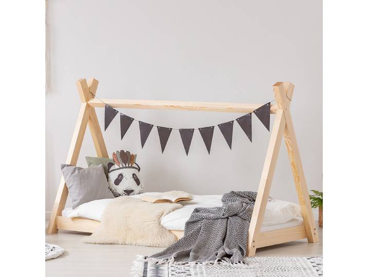 Lit cabane 90x200 sommier inclus Tessa Bois
