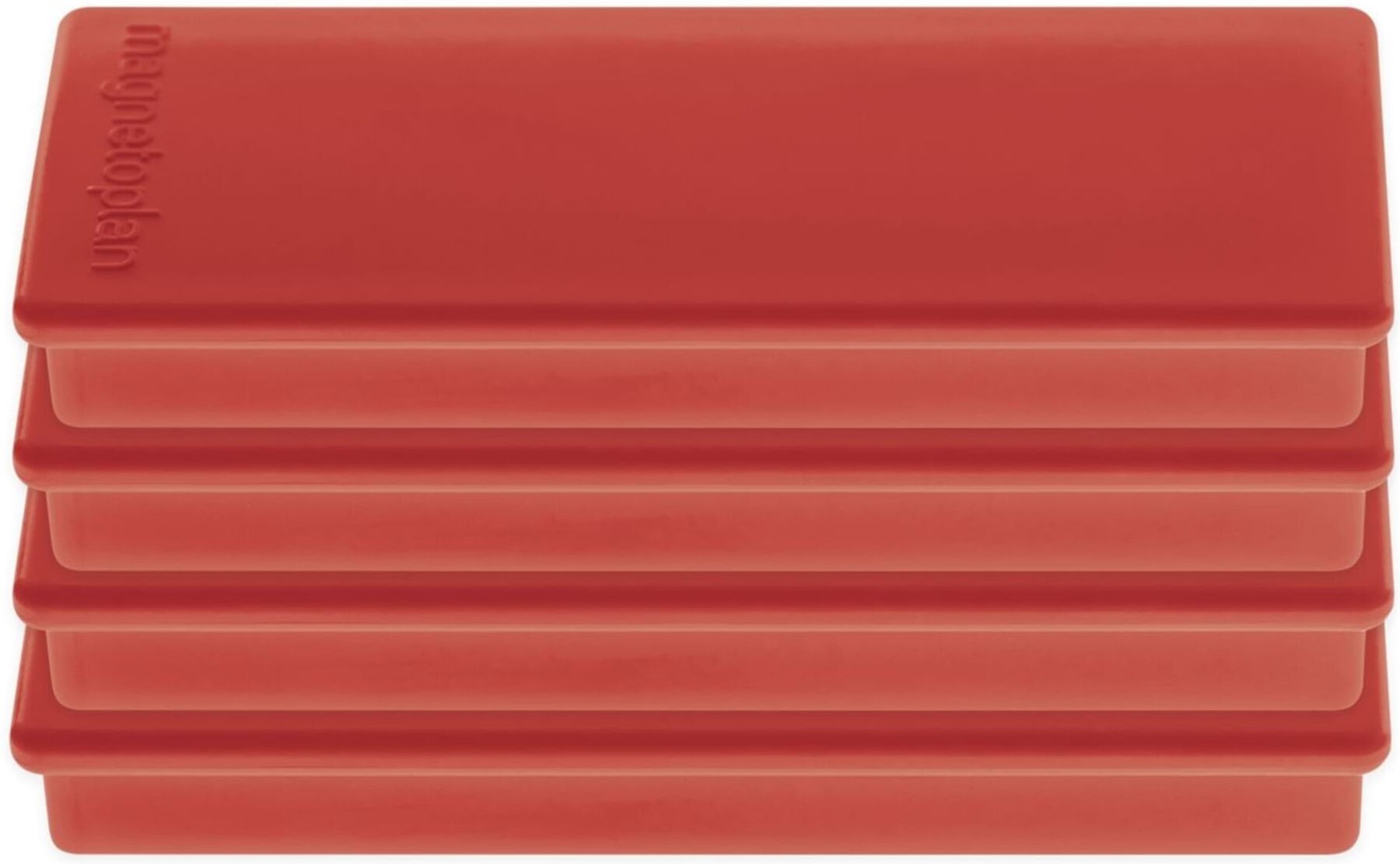 Magnetoplan Rechteckmagnet auf Blisterkarte, 4 Stück, rot (16651406)
