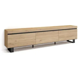 SKRAUT HOME Wohnzimmer-TV-Schrank, Viel Stauraum, 240x35x57cm, Industriedesign, Moderner Stil, Eiche _ 501_2